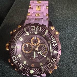 Invicta Purple and Gold Chronograph Watch